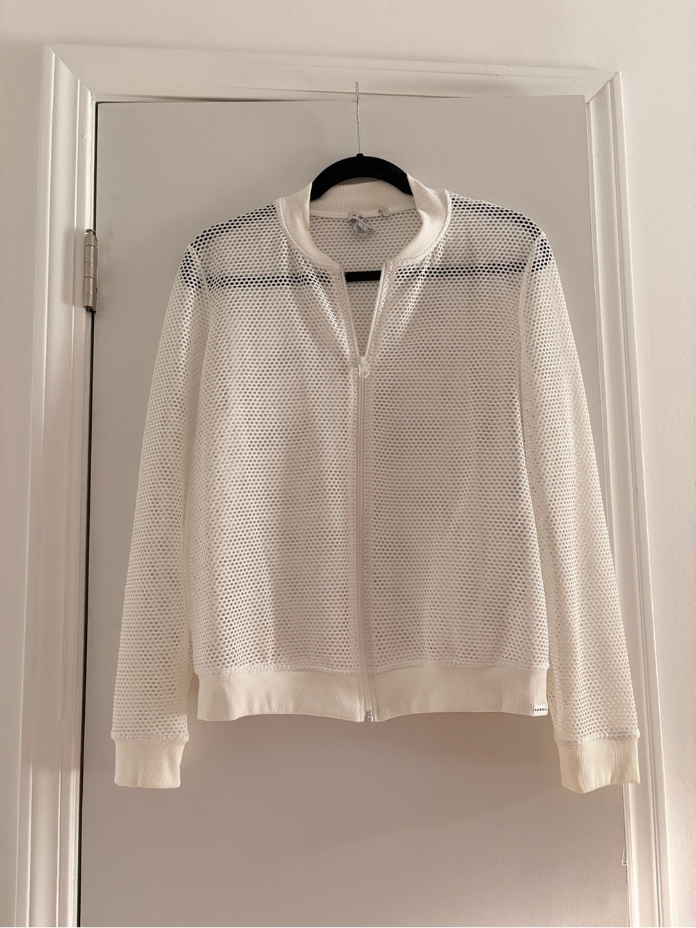 Koral White Mesh Bomber Jacket